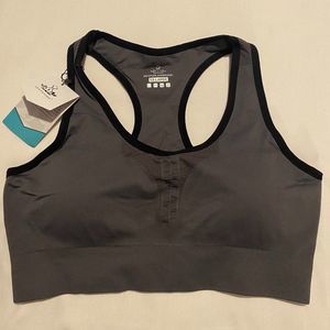 HeathYoga Women's Padded Racerback Sports Bra P43 Gray XXL